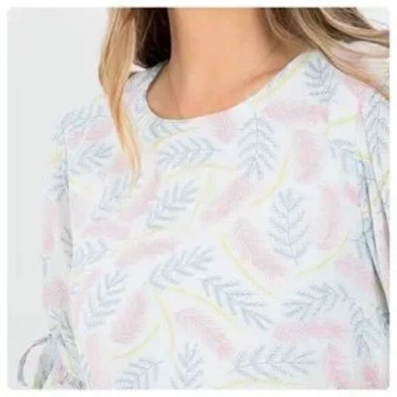 Gorgeous Double Layer Leaf Design Top with Tie Sleeves - Picture 2 of 5